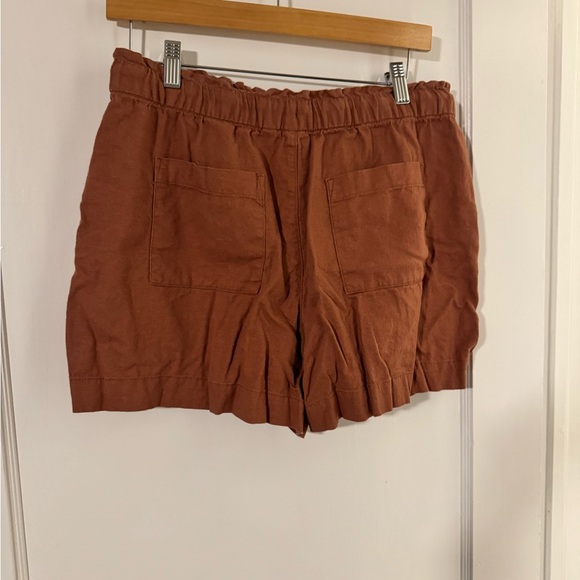 Gap Factory Casual Rustic Orange Linen Women's Shorts - Picture 3 of 10